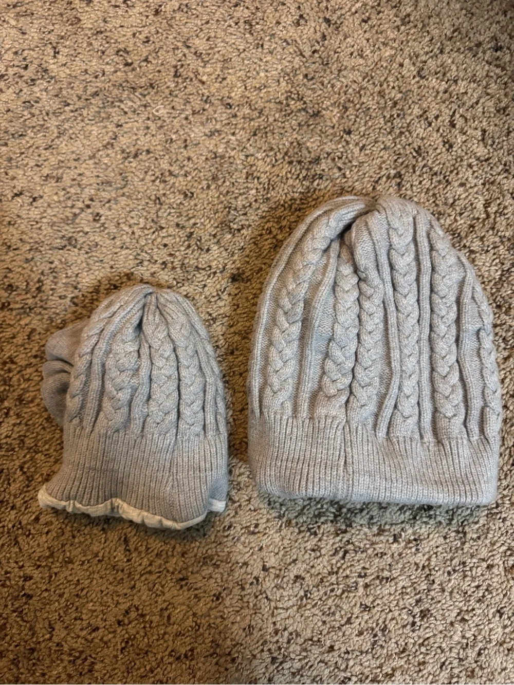 Knit Bow Beanie Mom/kid matching Set - Light Gray - Kids Accessories